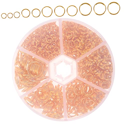 OSALADI 690 Stück Doppelte Eisen Sprungringe in Gold Langlebige DIY Schmuckverbinder für Armbänder Halsketten und Schlüsselanhänger Vielseitige Biegeringe für Basteln OSALADI 690 Stück Doppelte Eisen Sprungringe in Gold Langlebige DIY Schmuckverbinder für Armbänder Halsketten und Schlüsselanhänger Vielseitige Biegeringe für Basteln von OSALADI
