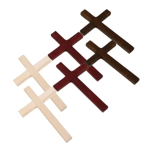 OSALADI 6Stücke Holzkreuz Ornamente Religiöse Kreuzverzierungen Hochwertigem Holz für Dekoration und Gebet DIY Themenpartys Holzfarbe und Weinrot OSALADI 6Stücke Holzkreuz Ornamente Religiöse Kreuzverzierungen Hochwertigem Holz für Dekoration und Gebet DIY Themenpartys Holzfarbe und Weinrot von OSALADI