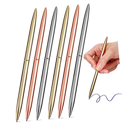 OSALADI 6Stücke Metall Kugelschreiber Elegante Schreibgeräte Roségold für Büro Schule und Zuhause Reibungsloses Schreiben Nachfüllbar Stilvolles Design von OSALADI