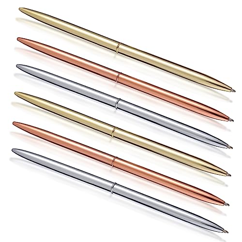 OSALADI 6Stücke Metall Kugelschreiber Teilig Roségold und Ergonomisches Design für Büro Schule Tägliche Verwendung für Studenten und Lehrer von OSALADI