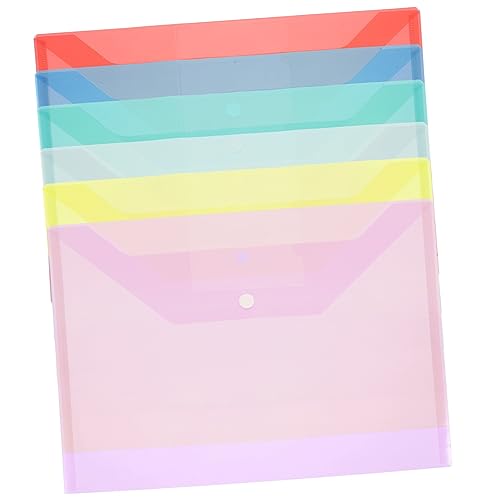 OSALADI 6Stücke Transparente Dateitaschen mit Druckknopf für Dokumentenorganisation im Büro und Schule Praktischer Ordner für Schreibwaren und Aktenverwaltung von OSALADI