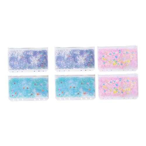 OSALADI 6Stücke Zipper Binder mit Glitzer für Kreative Aufbewahrung Transparente Reißverschlusstaschen für Dokumente Münzen und Quittungen OSALADI 6Stücke Zipper Binder mit Glitzer für Kreative Aufbewahrung Transparente Reißverschlusstaschen für Dokumente Münzen und Quittungen von OSALADI