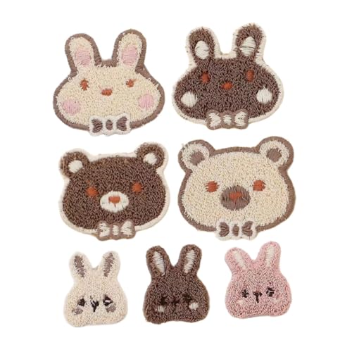 OSALADI 7 Stück Teiliges Tier Applikationen zum Aufnähen für Kinderkleidung Süße Farbechte Bunny Bären-stickereien für DIY Stoffprojekte an Jacken Taschen und Textilien OSALADI 7 Stück Teiliges Tier Applikationen zum Aufnähen für Kinderkleidung Süße Farbechte Bunny Bären-stickereien für DIY Stoffprojekte an Jacken Taschen und Textilien von OSALADI