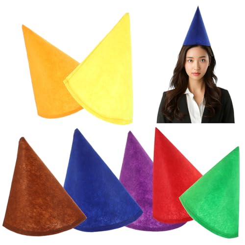OSALADI 7 Stück Weihnachtsgnom-Hüte, Filz-Kegelparty-Hut, gemischte Farben, Halloween-Cosplay-Kostüm, Party- OSALADI 7 Stück Weihnachtsgnom-Hüte, Filz-Kegelparty-Hut, gemischte Farben, Halloween-Cosplay-Kostüm, Party- von OSALADI