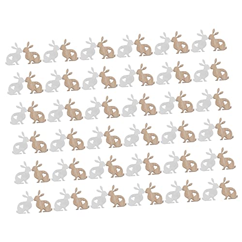 OSALADI 72 Stück -Holzspäne Hasen Schild Wohnkultur Ausschnitte groß Holzanhänger Ostern holzfiguren ostern holzdeko ostern handwerkliches Osterdekoration Festivaldekor hölzern von OSALADI