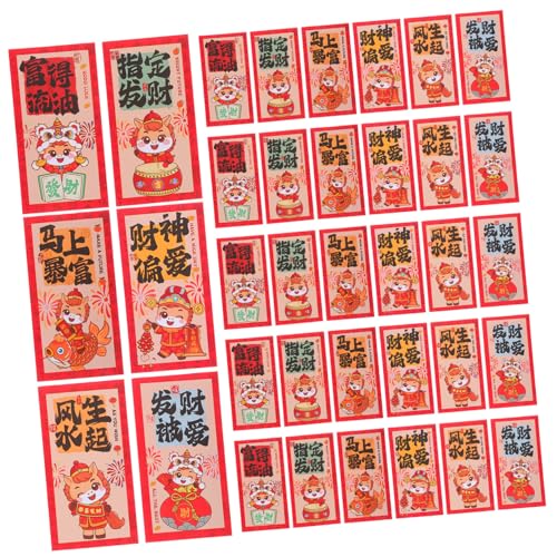 OSALADI 72 Stück Rote Umschläge Für Das Frühlings Fest Frühlingsfest Hongbao Festivalumschläge Frühling Festival Red Envelope Mond Neujahrsgeldumschläge Bargeld Rotes Paket Papier von OSALADI