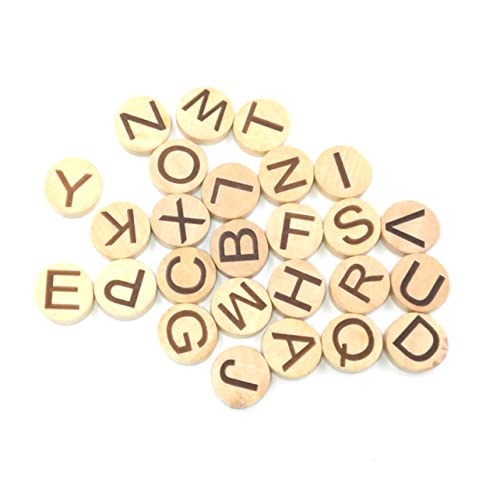 OSALADI 78 Stück Buchstaben Scheiben Briefaufkleberhauptstadt Schüttgut Basteln Alphabet Briefe bastelbedarf holzspielsachen bastelset hölzerne Patches Buchstabenscheiben aus Holz Bambus von OSALADI