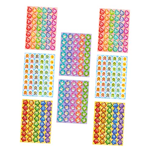 OSALADI 8 Blatt Belohnungsaufkleber Mehrere Lehrer Aufkleber Für Kleinkinder Reflektierend Aufkleber Glänzend Klassenzimmer Belohnen Spaß Dekoration Stickbilder Vinyl-aufkleber von OSALADI