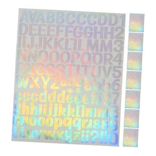OSALADI 8 Blatt Holographische Buchstaben und Zahlenaufkleber Selbstklebend Wasserfestes Vinyl für DIY Scrapbooking Postkasten Dekorationen Reflektierend Langlebig OSALADI 8 Blatt Holographische Buchstaben und Zahlenaufkleber Selbstklebend Wasserfestes Vinyl für DIY Scrapbooking Postkasten Dekorationen Reflektierend Langlebig von OSALADI