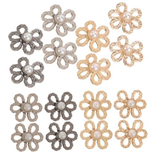 OSALADI 8 Paare Jeansknopf Ersatz Knopfverlängerung für Hosen Metall Taillenschnalle mit Blumen Design für Lose Jeans und Röcke Gold Silber Gunmetal Standard Packung OSALADI 8 Paare Jeansknopf Ersatz Knopfverlängerung für Hosen Metall Taillenschnalle mit Blumen Design für Lose Jeans und Röcke Gold Silber Gunmetal Standard Packung von OSALADI