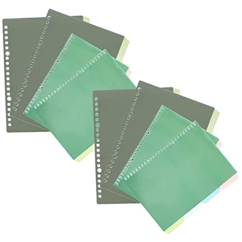 OSALADI 8 Sätze Teiliges Farbige Trennblätter für Ringordner und Robuste PP Materialien Individuell Beschriftbare Register für Notizbücher und Loseblattordner von OSALADI