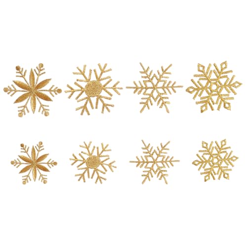 OSALADI 8 Stück Gestickter Kleidung Patch Flicken Aufnähen Weihnachtspatches Winterapplikation Mit Schneeflocken Stickereiflecken Mit Schneeflocken Golden Künstliches Stickgarn OSALADI 8 Stück Gestickter Kleidung Patch Flicken Aufnähen Weihnachtspatches Winterapplikation Mit Schneeflocken Stickereiflecken Mit Schneeflocken Golden Künstliches Stickgarn von OSALADI