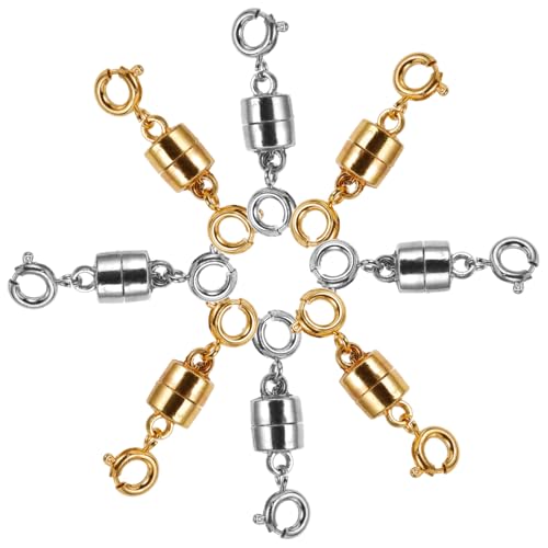 OSALADI 8 Stück Magnetische Schmuckverschlüsse Diy Armband und Schmuckverbindungsstücke Gold und Silber Robuste und Magnetverschlüsse für Basteln von OSALADI