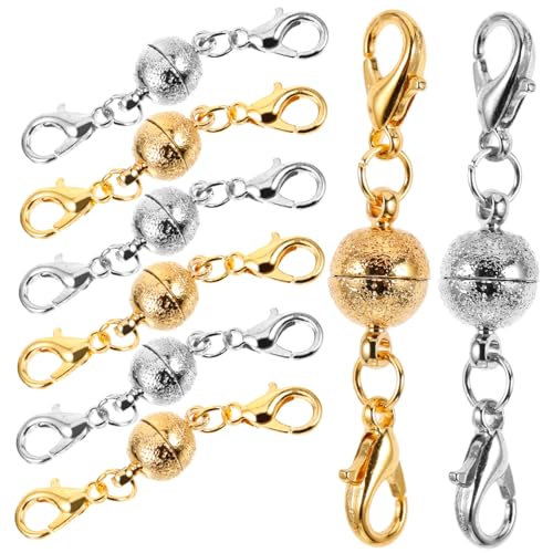 OSALADI 8 Stück Magnetischer Schmuckverschluss Teiliges Runde Matte DIY Armband und Halskettenverlängerungen mit Lobster Karabinerverschluss Geeignet für Einfache Verbindung und OSALADI 8 Stück Magnetischer Schmuckverschluss Teiliges Runde Matte DIY Armband und Halskettenverlängerungen mit Lobster Karabinerverschluss Geeignet für Einfache Verbindung und von OSALADI