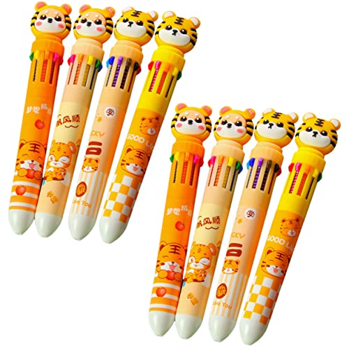 OSALADI 8 Stück Mehrfarbige Kugelschreiber Cartoon Tiger Design Leichte Tragbare Stifte mit Glatter Komfortabler Griff für Schüler Schreibbedarf von OSALADI