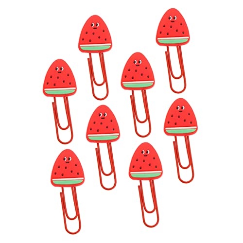 OSALADI 8 Stück Obst -lesezeichen -clip Bunt Glänzend Lustige Papierclips Dokumentieren Büroklammern Klein Süße Büroklammern Für Clip Zum Organisieren Von Dokumenten Rosa Rot Weiches Gummi von OSALADI
