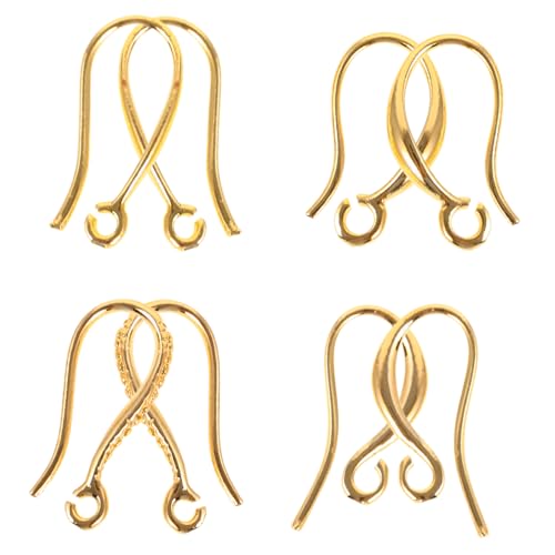 OSALADI 8 Stück Ohrhaken -ohrringzubehör Ohrringe Machen Haken Goldsichere Ohrringverschlüsse Materialien Für Ohrhaken Selber Machen Post Ohrring- Stopper Mehrere Golden Legierung von OSALADI