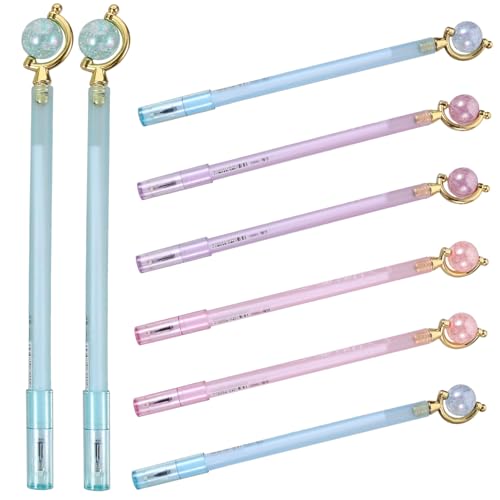 OSALADI 8 Stück Teiliges Dekorative Globe Kugelschreiber Multifunktionale Gelstifte mit Glatter Tinte Transparent matte Schaft Komfortabler Griff für Schule Büro und Kreatives Schreiben von OSALADI