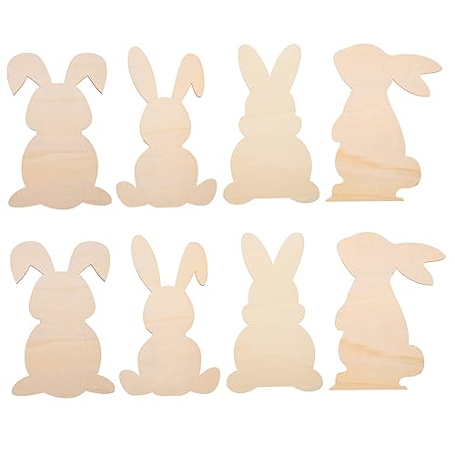 OSALADI 8 Stück Teiliges Diy Osterhasen Holzschnitt Blanko Dekorationen für Kreative Bastelprojekte zum Bemalen und Gestalten von Osterdekorationen von OSALADI