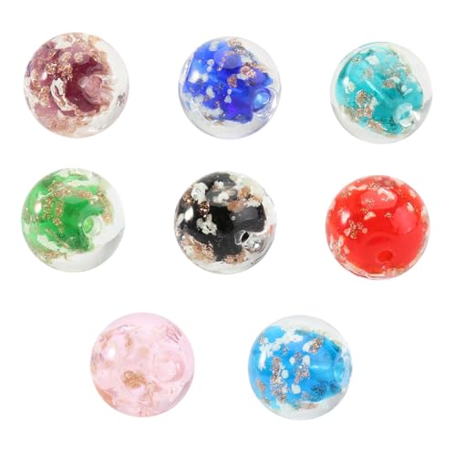 OSALADI 8 Stück Teiliges Glasperlen für Schmuckherstellung Leuchtende Spacer Beads in Farben Leichtes DIY Bastelmaterial für Armbänder Halsketten und Ohrringe Langlebige Schmuckzubehör von OSALADI