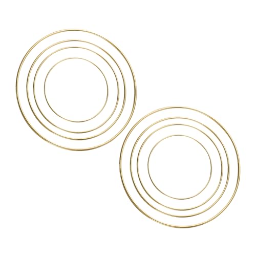 OSALADI 8 Stück Teiliges Goldfarbener Metallringe Robust für DIY Kränze Makramee Deko Vielseitig Einsetzbar für Wohn Gartendekoration OSALADI 8 Stück Teiliges Goldfarbener Metallringe Robust für DIY Kränze Makramee Deko Vielseitig Einsetzbar für Wohn Gartendekoration von OSALADI