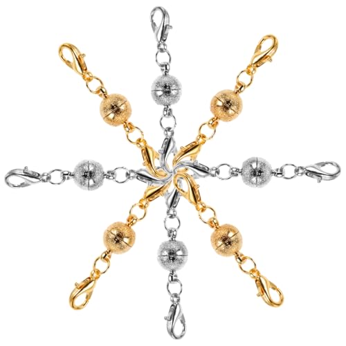 OSALADI 8 Stück Teiliges Magnetische Verschlüsse für und Armbänder DIY Schmuckverlängerungen Gold und Silber Langlebige und Praktische Magnetverschlüsse für Einfachen Zugang von OSALADI