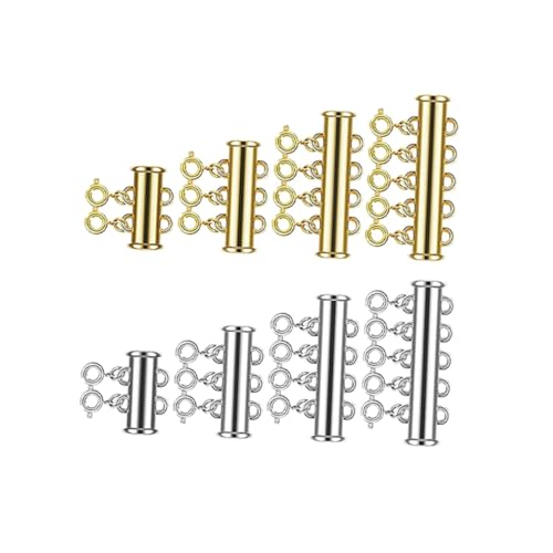 OSALADI 8 Stück Teiliges Magnetverschlüsse für DIY Schmuck Starke Haltekraft Langlebige und Einfach zu Verwendende Kettenverschlüsse Geeignet für Armbänder und Silber und Gold von OSALADI