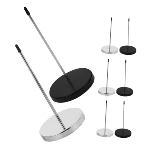 OSALADI 8 Stück Teiliges Metall-receipt Holder mit Stabilem Rundem Sockel und Gummispitze Hoher Kapazität Langlebiger Küchenbestellhalter für Restaurant Büro und Hotel Schwarz und Silber von OSALADI