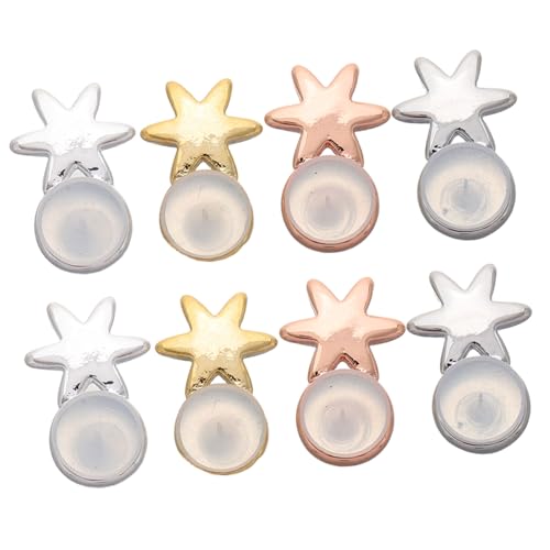 OSALADI 8 Stück Teiliges Ohrring Verschlüsse Silikon Ohrstecker Stopper für Hängende Ohren Ohrlifting Metall Ohrstützen in Gold Weißgold Silber Roségold für Sicheren bei Partys und OSALADI 8 Stück Teiliges Ohrring Verschlüsse Silikon Ohrstecker Stopper für Hängende Ohren Ohrlifting Metall Ohrstützen in Gold Weißgold Silber Roségold für Sicheren bei Partys und von OSALADI
