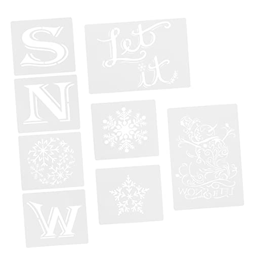 OSALADI 8 Stück Teiliges Weihnachts Schablonen Wiederverwendbare DIY Malvorlagen für Weihnachtsdekoration Fotoalben Grußkarten und Bastelprojekte Schneeflocken Designs für Festliche von OSALADI