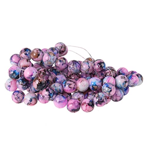 OSALADI 80 Stück Bunte Glasperlen mit Crack Diy Schmuckzubehör für Armbänder und für Kreative Bastelprojekte und für von OSALADI