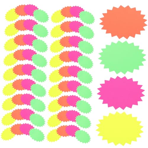 OSALADI 80 Stück Burst Papierschnitt Dekorationen Leere Papierschnittmuster für Diy Projekte und Klassenzimmer Bunte Kreative Bastelideen Gelb Grün Rosa und Orange Je von OSALADI
