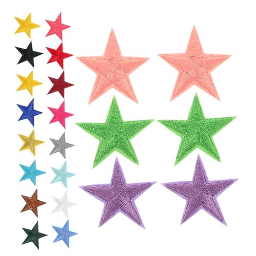 OSALADI 80 Stück Teiliges Bunte Stern aufnäher zum Aufnähen Bestickte Polyester patches Langlebig für Kleidung Rucksäcke DIY Dekoration und Reparatur Kreative Textilapplikationen von OSALADI
