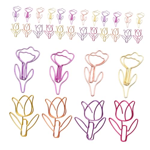 OSALADI 80 Stück Teiliges Tulpen Blumenförmige Büroklammern aus Metall Bunte Lustige Paperclips für Organisation Planer Scrapbooking Schule und Büro Stabile OSALADI 80 Stück Teiliges Tulpen Blumenförmige Büroklammern aus Metall Bunte Lustige Paperclips für Organisation Planer Scrapbooking Schule und Büro Stabile von OSALADI