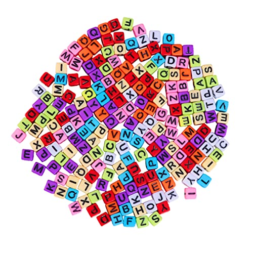 OSALADI 800 Stück DIY Acrylperlen Eckig mit Buchstaben Bunte Schmuckperlen für Armbänder Halsketten Ohrringe Bastelzubehör für Kreative Schmuckherstellung von OSALADI