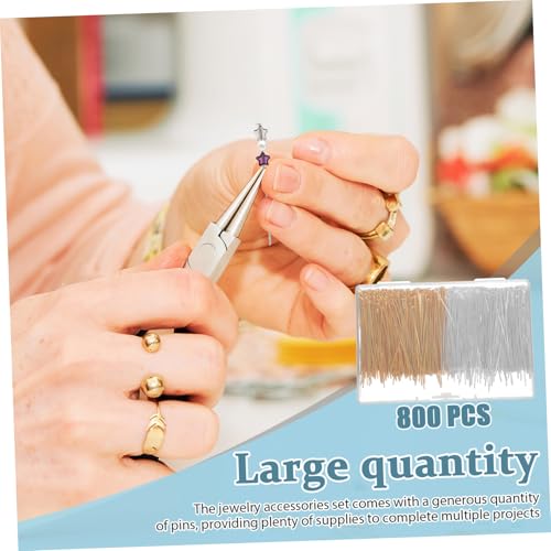 OSALADI 800 Stück Teiliges Schmuckkettelstifte Flachkopf Ösenpins Metall DIY Schmuckherstellung für Armbänder Ohrringe Halsketten Vielseitig Sortiert in Silber Gold mit Aufbewahrungsbox OSALADI 800 Stück Teiliges Schmuckkettelstifte Flachkopf Ösenpins Metall DIY Schmuckherstellung für Armbänder Ohrringe Halsketten Vielseitig Sortiert in Silber Gold mit Aufbewahrungsbox von OSALADI