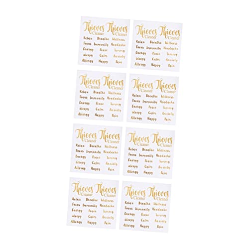 OSALADI 8Blätter Goldene Ätherische Öl Etiketten Aufkleber für Flaschen Selbstklebende Etiketten für Aromatherapie Rollerflaschen und Ölbeständig Organisation von OSALADI