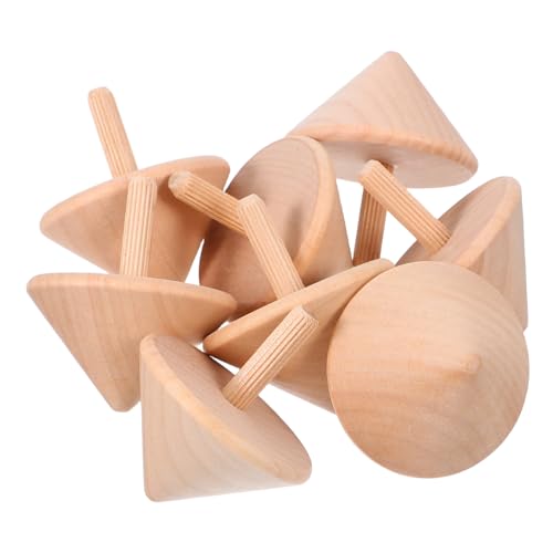 OSALADI 8Stücke Teiliges Holz Kreiselspielzeug Für Unvollendete DIY Malerei Interaktives Holzspielzeug Hand Auge Koordination Für Partys Und Feiertage Langlebig von OSALADI