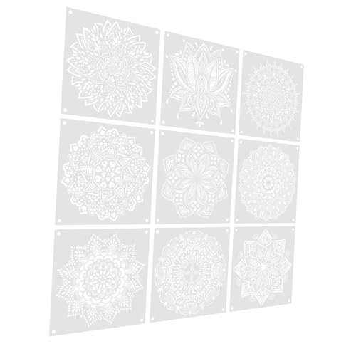 OSALADI 9 Blätter Mandala Schablonen Wiederverwendbare Diy Vorlagen für Teenager Dekorative Schablonen für Wände Möbel und Bastelprojekte OSALADI 9 Blätter Mandala Schablonen Wiederverwendbare Diy Vorlagen für Teenager Dekorative Schablonen für Wände Möbel und Bastelprojekte von OSALADI