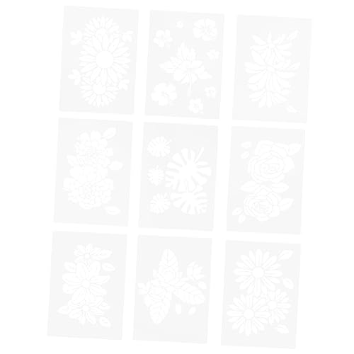 OSALADI 9 Blätter Pflanzen Wand Schablonen Set Pet Wiederverwendbare Malvorlagen für Kreative Diy Projekte für Wandkunst und Dekoration Flexibel Langlebig und Einfach zu Reinigen von OSALADI