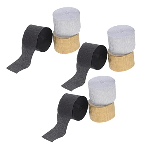 OSALADI 9 Rollen Krepppapier Farbige Streamer für Hochzeiten Geburtstagsfeiern Einfache Aufhängung Flexible Dekoration für Partys Schwarz Silber Gold von OSALADI