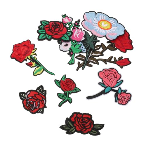 OSALADI 9 Stück Gestickter Stoffaufnäher Aufnäher mit Blumenstickerei Rose für Blumen- Nähen Fellflecken abriebfeste Kleidungsflicken Hutflecken Stickgarn rot OSALADI 9 Stück Gestickter Stoffaufnäher Aufnäher mit Blumenstickerei Rose für Blumen- Nähen Fellflecken abriebfeste Kleidungsflicken Hutflecken Stickgarn rot von OSALADI