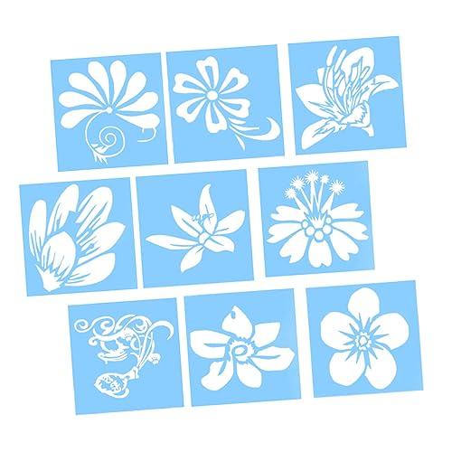 OSALADI 9 Stück Kreative Malschablonen für Wiederverwendbare Diy Zeichenschablonen für Cake Design und Bastelprojekte für Karten Wände und Textilien von OSALADI