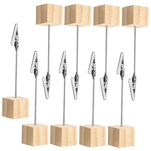 OSALADI 9 Stück Teiliges Holz Foto Clips mit Stabiler Basis Kreative Tisch Memo Clips für Fotos Notizen und Tischkarten für Zuhause Büro und Veranstaltungen von OSALADI