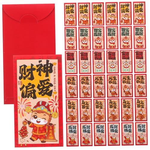 OSALADI 90 Stück Jahr des Pferdroten Pakets Mond Neujahrsgeldumschläge 2026 chinesische Neujahrstaschen Geldbeutel zum Mondneujahr chinesische rote Umschlagtasche Papier von OSALADI