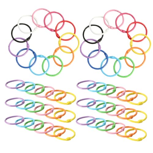 OSALADI 90 Stück Teiliges Metall Buchbindering Robuste Clip Ringe für Flashcards Indexkarten Schlüsselanhänger Vielseitig für Büro Schule und Zuhause Langlebige Verschleißfeste Loops von OSALADI