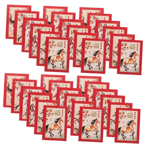 OSALADI 90 Stück Teiliges Rote Umschläge Jahr Des Pferdes Chinesische Neujahrsumschlag-taschen Lunar Neujahr Hochzeits Geburtstag Papier Umschläge mit Lebendigen Drucken für Festliche von OSALADI