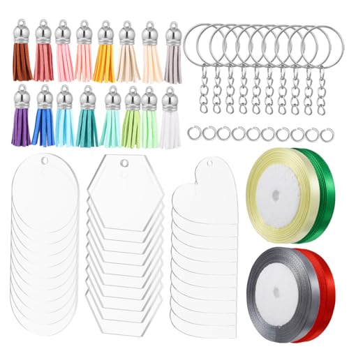 OSALADI Acryl Schlüsselanhänger mit Transparenten Runden Rohlingen Bunten Quasten Schlüsselringen und Bändern DIY Bastelzubehör für Individuelle Anhänger und Kreative Zufällige Farbe OSALADI Acryl Schlüsselanhänger mit Transparenten Runden Rohlingen Bunten Quasten Schlüsselringen und Bändern DIY Bastelzubehör für Individuelle Anhänger und Kreative Zufällige Farbe von OSALADI