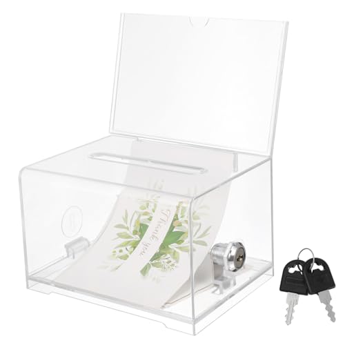 OSALADI Acryl Spendenbox Vorschlagsbox für Visitenkarten Transparente Sammelbox für Büro Ausstellung Hotel und Veranstaltungen Robuste Langlebige Aufbewahrungsbox Modernem Design von OSALADI