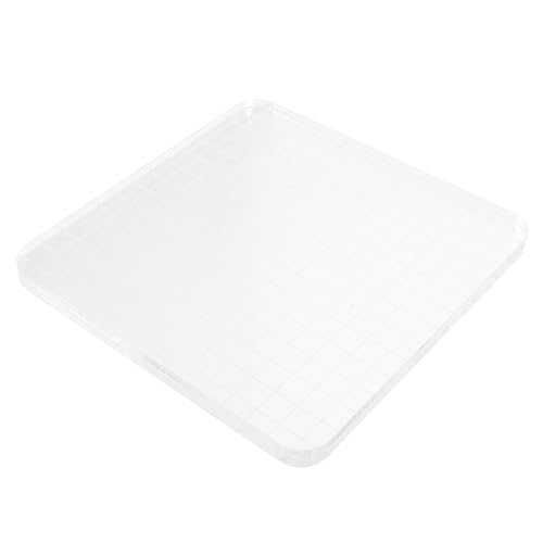OSALADI Acryl Stempelblock Transparentes Stempelwerkzeug mit Netzlinien für Diy Projekte Langlebig Rutschfester Griff Präzise Positionierung und Einfache Anwendung von OSALADI